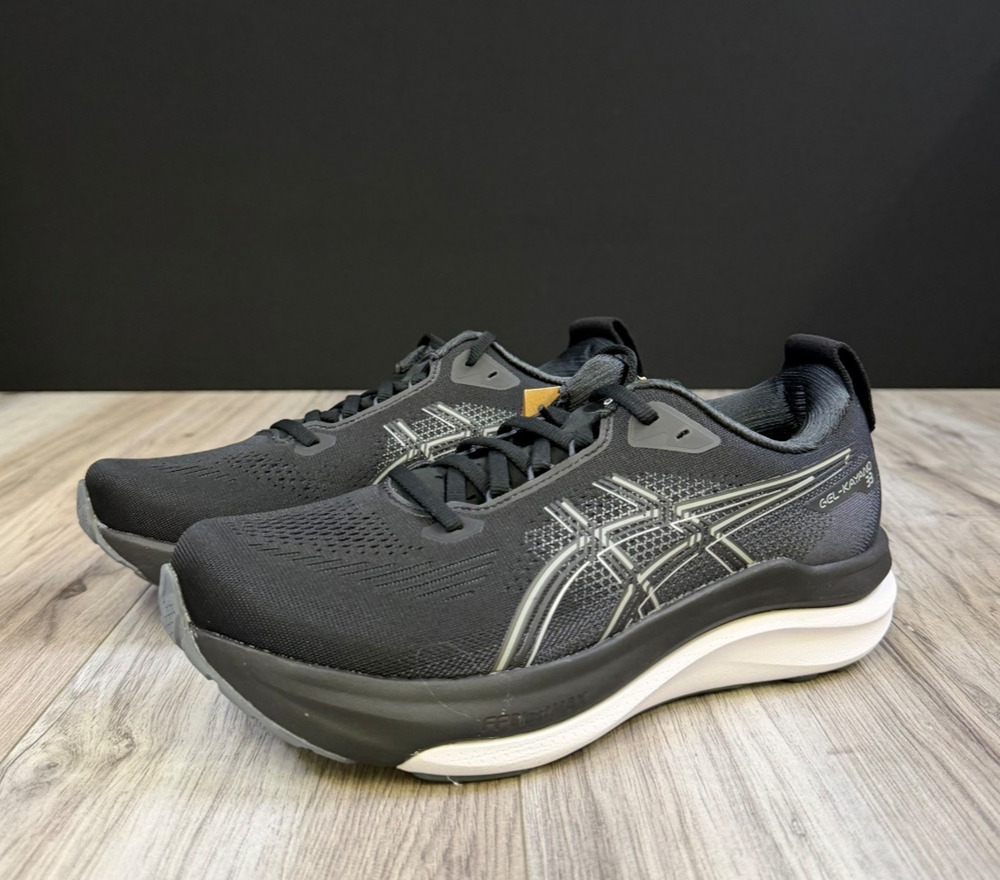 ASICS GEL-Kayano 33 Black White Running Shoes Womens 8 1012B939-002 NEW